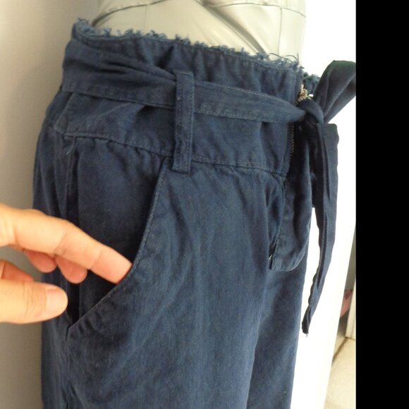 INC International Concepts Women Frayed Zip-Front Culottes Wide Leg Pants Sz 2 - Picture 5 of 10